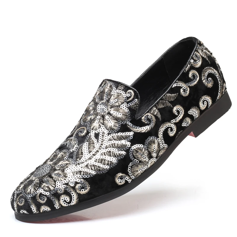 

High Quality Big Size Men Casual Shoes Hot Sale Fashion Casual Men Shoes Slip-On Breathable Bling Casual Shoes Men Loafers