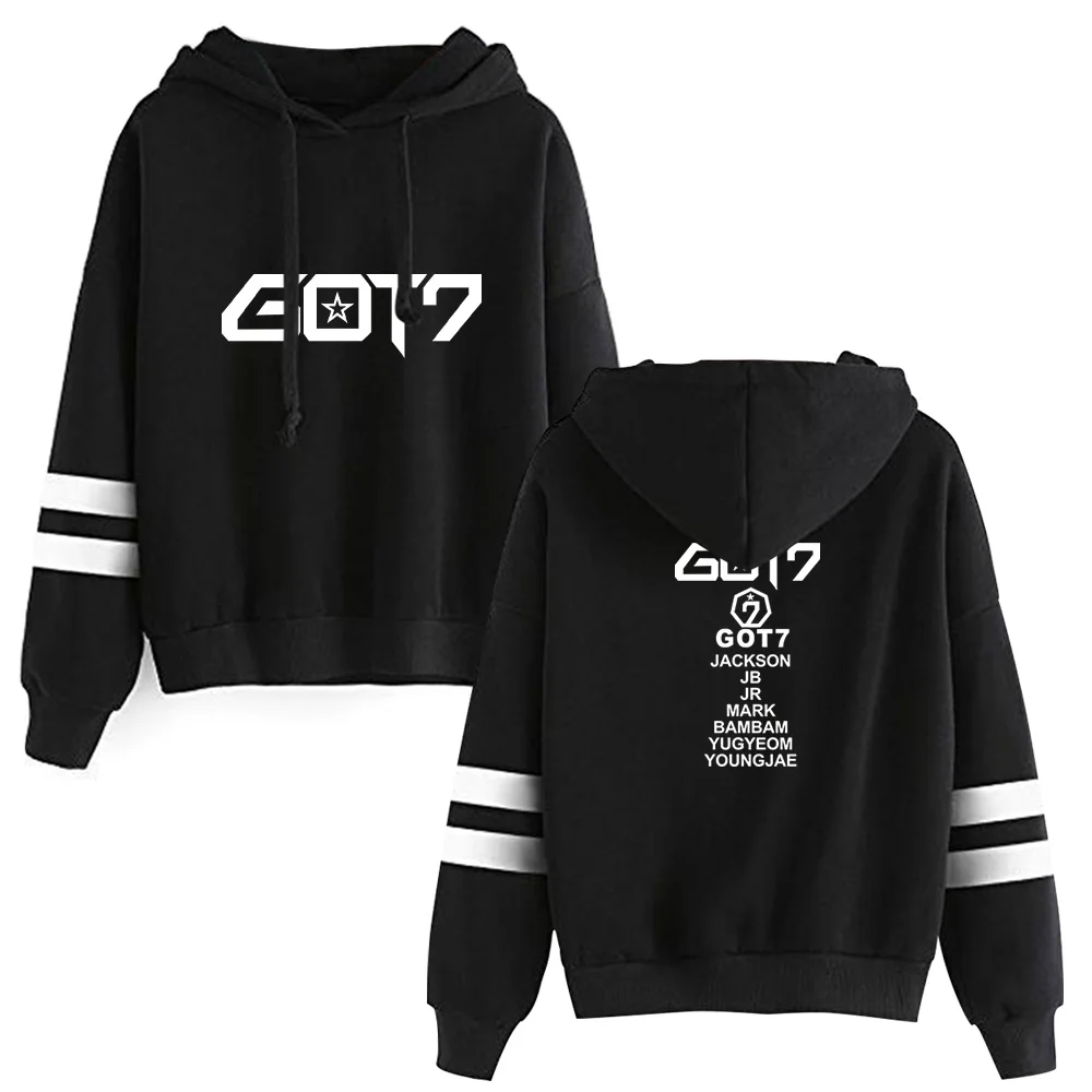 Женская толстовка с капюшоном KPOP GOT7 повседневная одежда Толстовка длинным