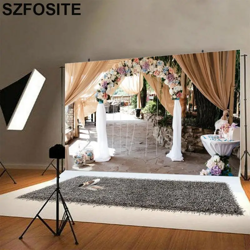 Виниловый фон для свадебной фотосъемки с романтическими цветами на стену