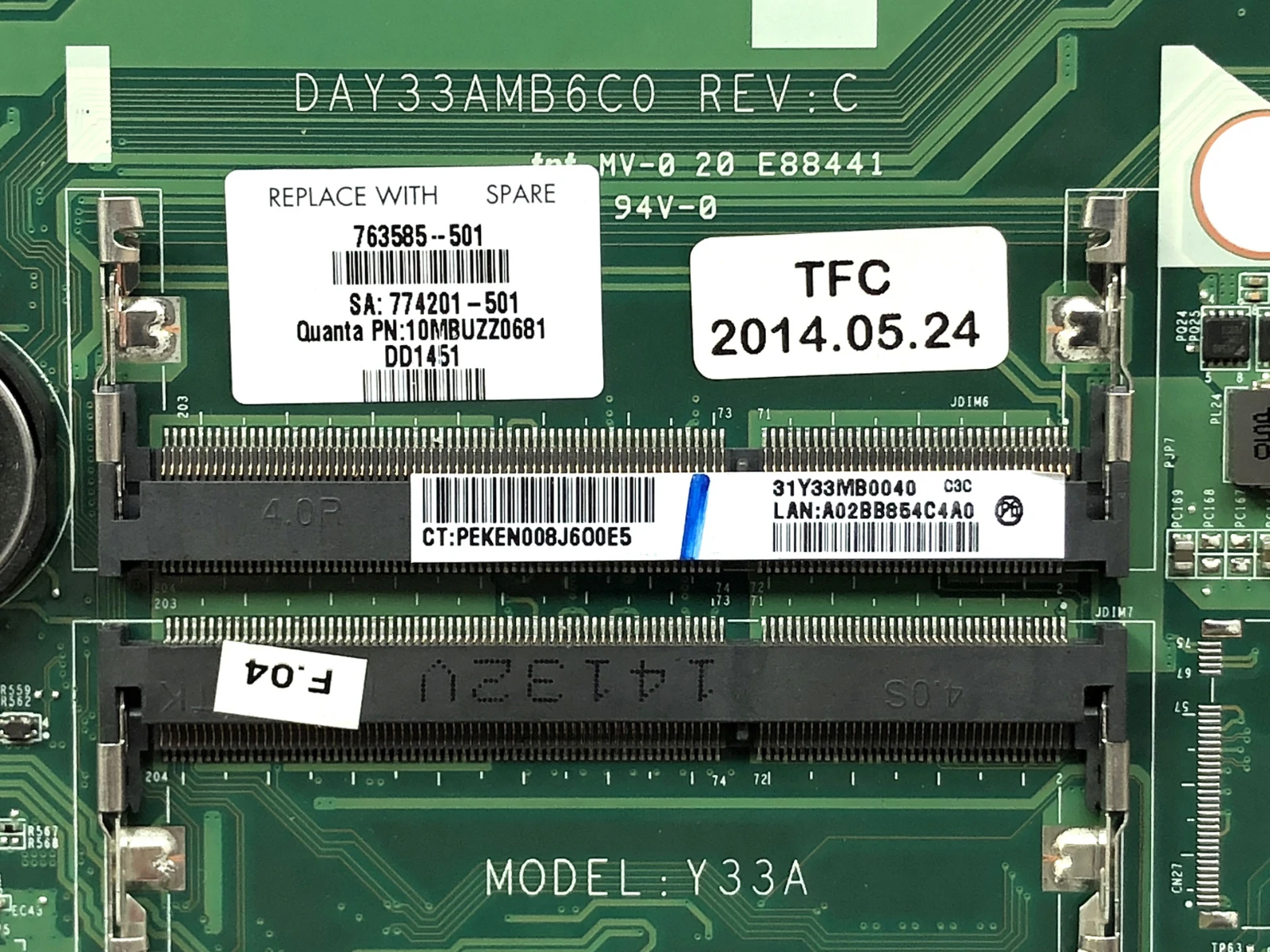 Высокое качество 763585-501 для HP Envy 15-K серии Материнская плата ноутбука DAY33AMB6C0 I7-4710HQ
