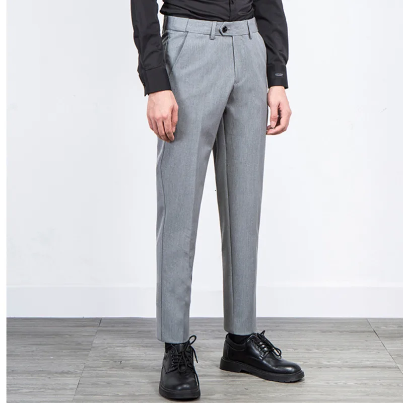 EWQ / Casual Men's Suit Pants 2020 Spring Fashion New Trousers Self-cultivation Solid Color Slim With Pockets 9Y0069 | Мужская