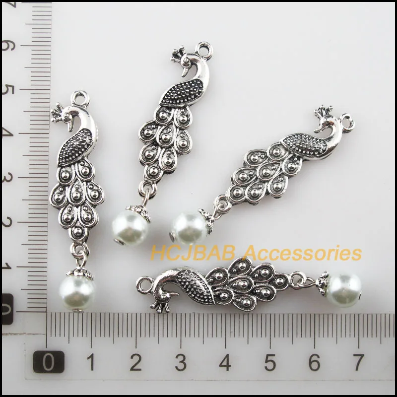 8 шт тибетские серебряные бусины павлина белые стеклянные бусы амулеты подвески