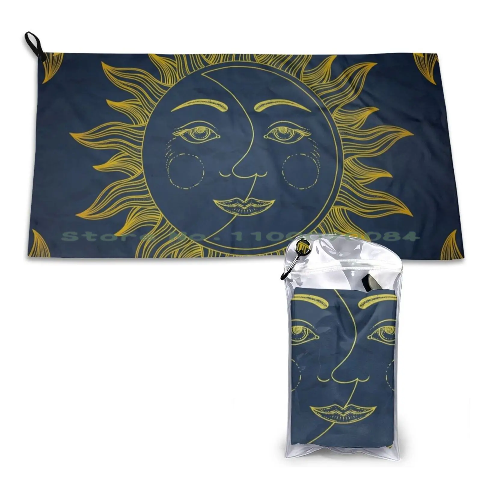 Быстросохнущее полотенце Sun And Moon I для спорта в тренажерном зале портативное