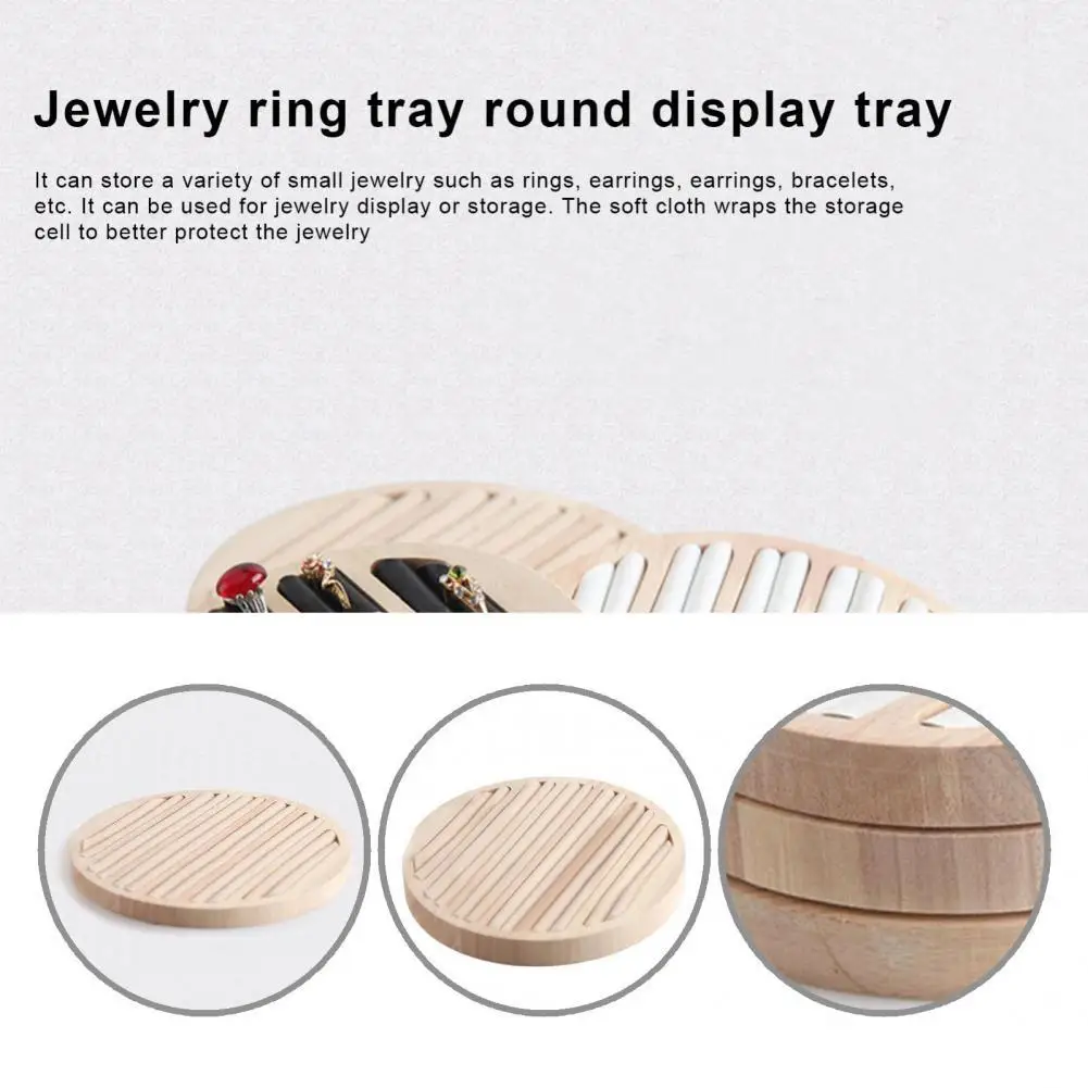 

Durable Useful Round Ring Ear Studs Bangle Displaying Box Holder Tray Ring Holder Anti Damage for Props