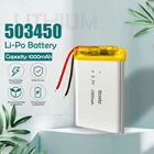 3,7 V 1000mAh 503450 053450 литиевая полимерная аккумуляторная батарея для MP3 MP4 DVD светодиодный смартфон Bluetooth динамик литий-ионные батареи