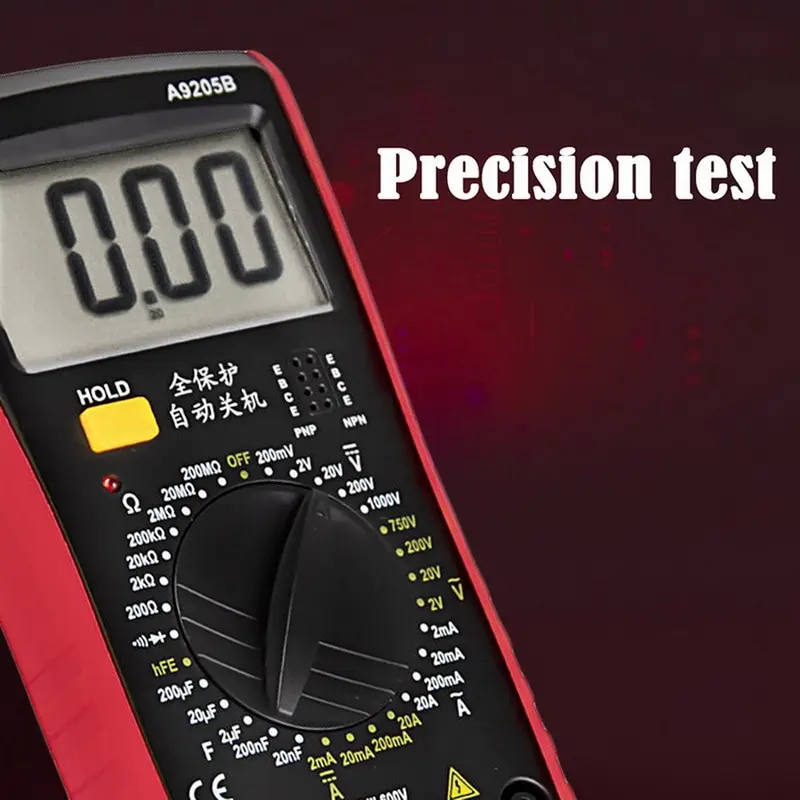 

new LCD Digital Multimeter Voltmeter Ammeter Ohmmeter DC10V~1000V 10A 750V Current Tester Test LCD Display A9205B