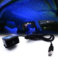5v usb car interior ambient lamp blue roof star light starry rotatation remote control