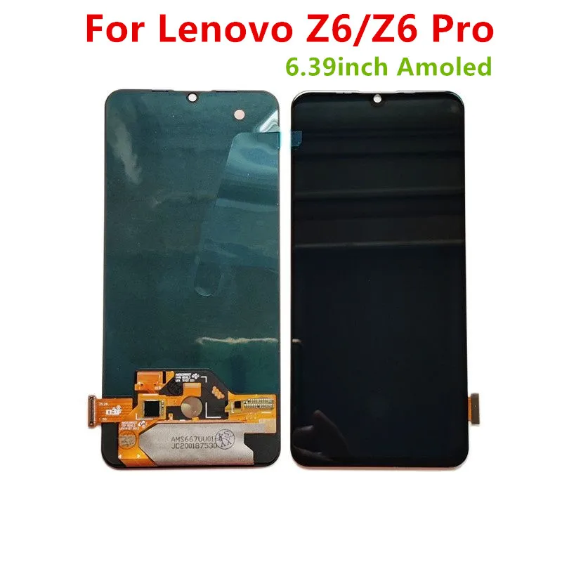 tested black 6 39 for lenovo z6 pro z6pro l78051 l78121 phone amoled lcd display touch screen digitizer assembly repair parts free global shipping