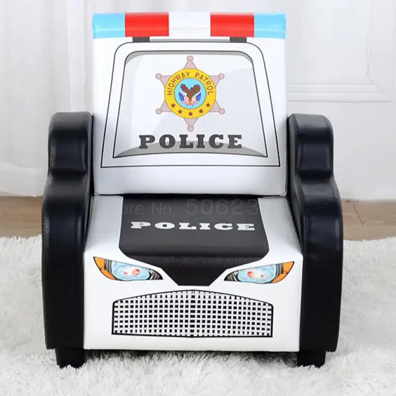 Детское кресло для мальчиков мультяшный полицейский автомобиль одно сиденье