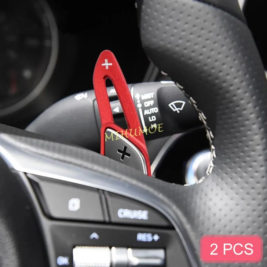 

For 2018-2021 Genesis G70 Red Aluminum Steering Wheel Paddle Shifter Extension