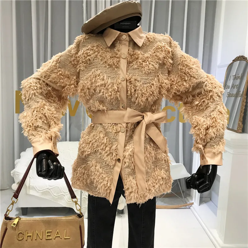 ALPHALMODA 2020 Весенняя женская кружевная рубашка с 3D кисточками и супер сказочными