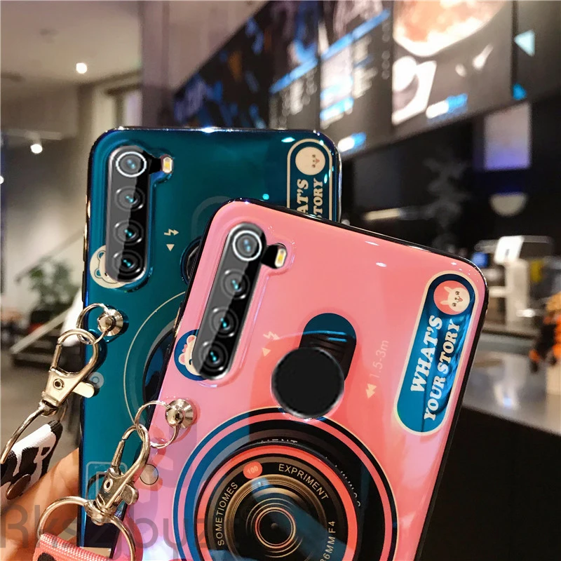 Мягкий чехол для телефона из ТПУ с 3D камерой Xiaomi Redmi Note 8 7 6 5 4 Pro ремешком K20 Go