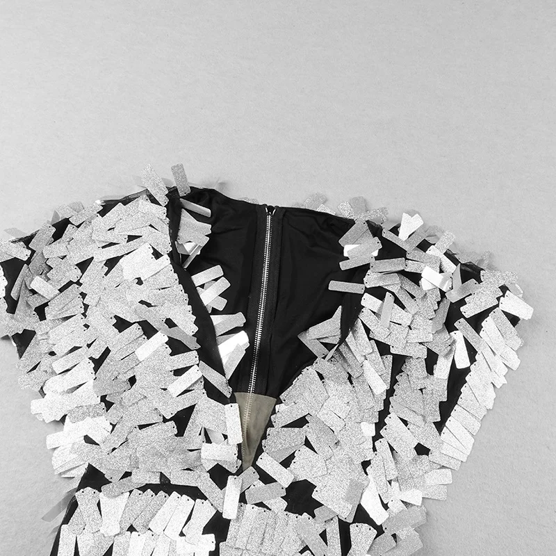 VC Бесплатная доставка новинка 2020 шикарное Серебряное платье с блестками