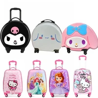 new 18 inches luggage cute cartoon disney princess kuromi mymelody cinnamorol kittycat kids luggage child trolley case gift