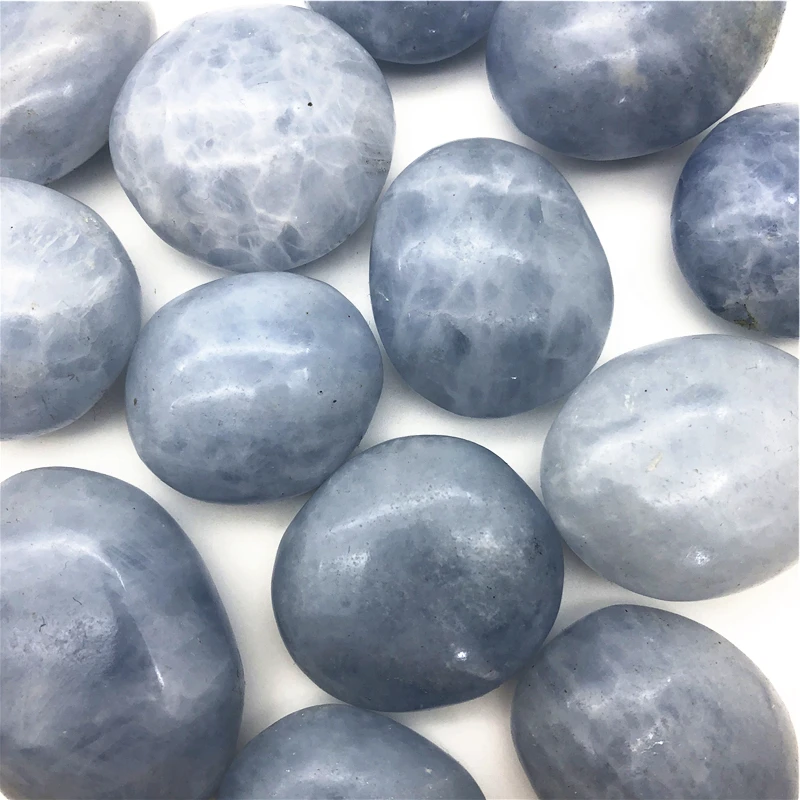 

1PC Natural Blue Celestite Palm Stones Polished Healing Quartz Crystal Carving Gifts Natural Stones and Minerals