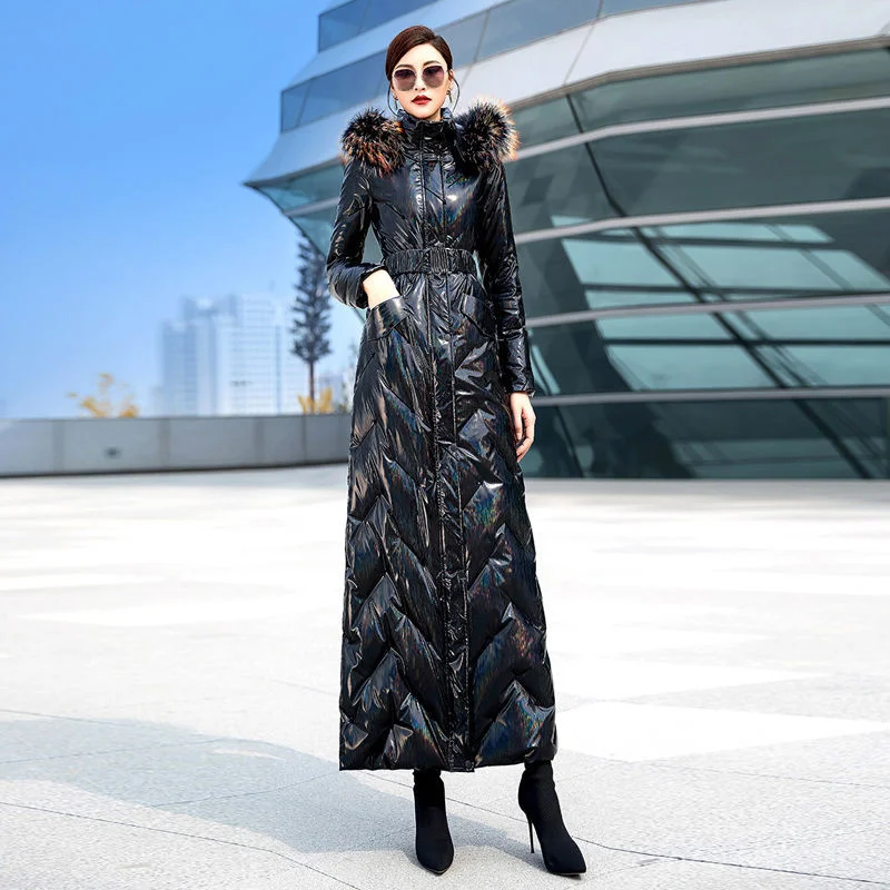 Зимнее пальто для женщин X-length Puffer черный Бомбер базовые куртки длинное женское