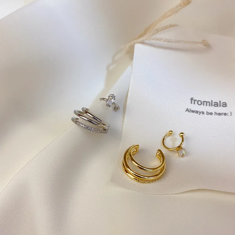 Женские серьги-клипсы в виде спирали имитация пирсинга модные ювелирные изделия