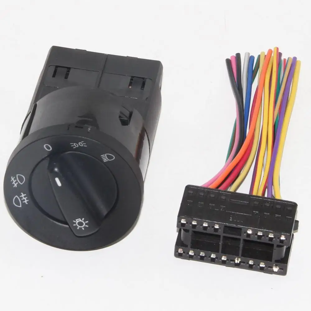 

OEM евро фары головного света, противотуманная фара, ручка управления переключателем + штепсельная Вилка для VW Jetta 4 Golf 4 GTI Mk4 Bora Passat B5 1C0 941 531