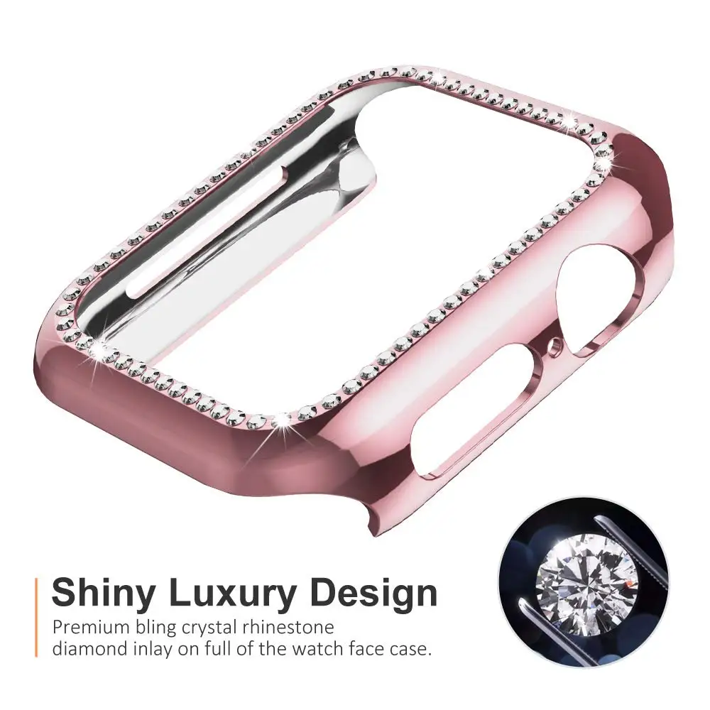 Шикарный бампер для Apple watch чехол Apple watch 4 5 44 мм 40 мм 42 мм 38 мм Алмазный протектор чехол iWatch 5 4 3 2 Аксессуары 38
