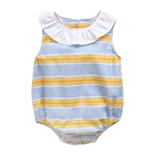 Модные комбинезоны для маленьких девочек sanluтоз, милая детская одежда без рукавов, летняя одежда для малышей