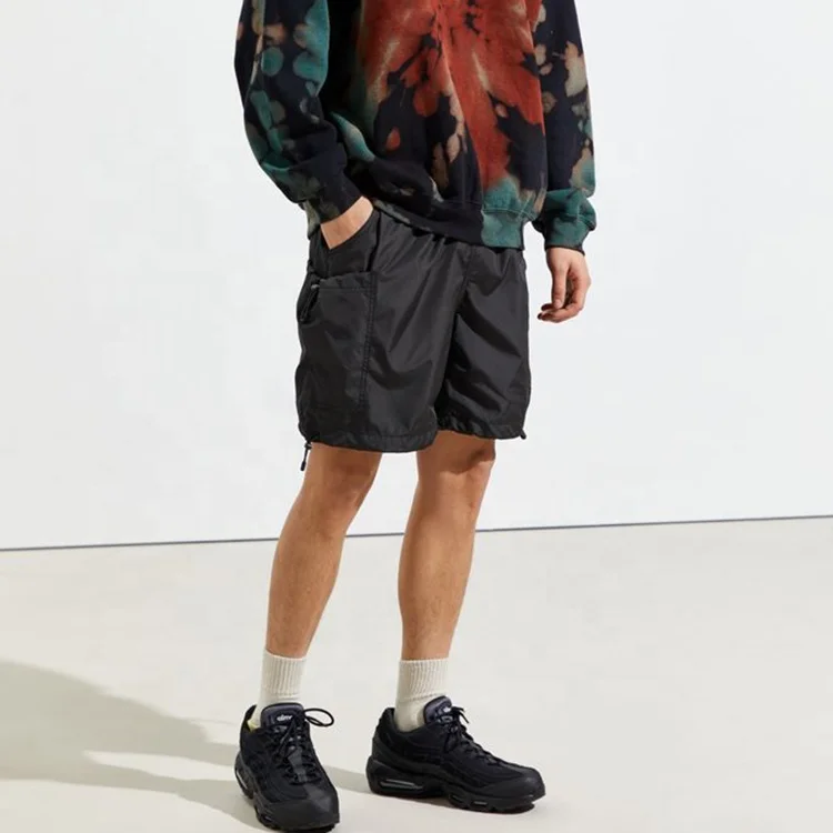 

Wholesale custom LOGO mens summer casual elastic waist short pants nylon cargo utility shorts