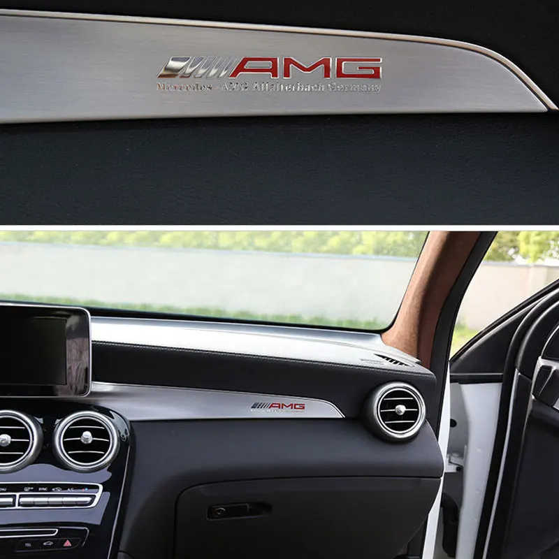Металлическая Наклейка на консоль mercedes benz для amg w203 w204 w205 w212 w213 w176 w117 gla аксессуары