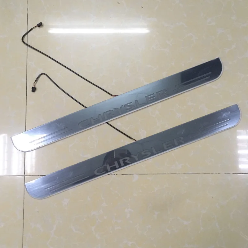 

Welcome Pedal Lights For Chrysler 300 300C SRT8 SRT 2005 -2018 Pedal car Door Sill Pathway Lamp led thresholds scuff plates auto