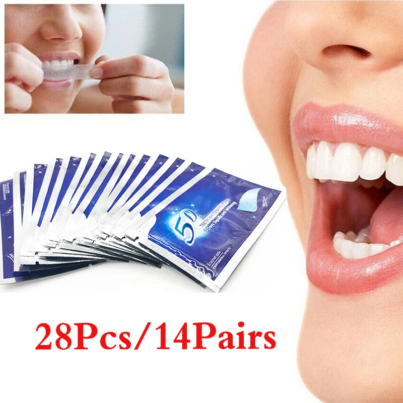 

28pcs/set Tooth Whitening Dry Tooth Paste Bleaching Tooth Sticky Gel Whitening Strip High Elastic Oral Care Hygiene Toothpaste