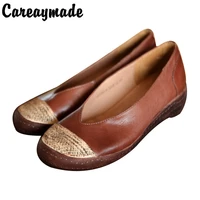 careaymade genuine leather fltas shoeshand polished old vintage single shoesthe retro art mori girl casual casual shoes