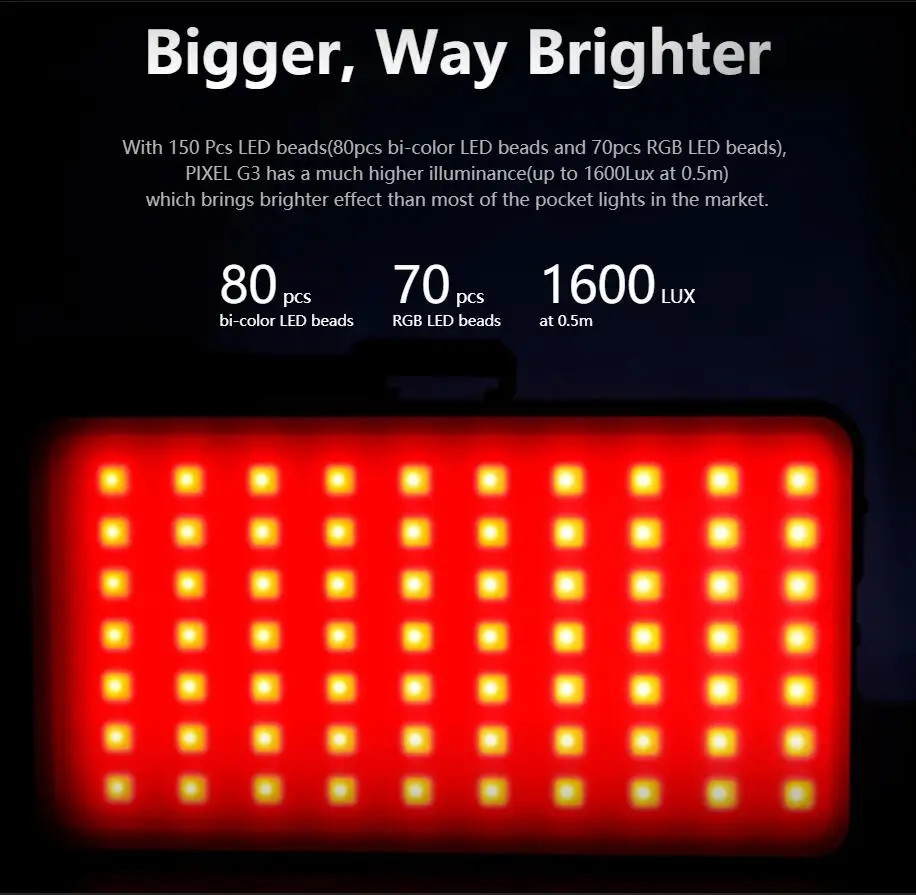 G3 RGB видео светильник LED RGN свет заполнясветильник лампа с 360 градусов вращения