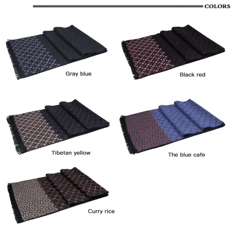 

Men Cashmere Silk Scarf Winter Warm Scarves Shawl Cashmere Soft Scarf Mens Gift
