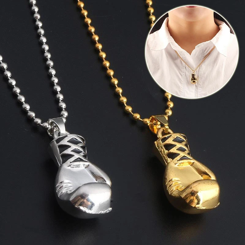 

Steampunk Jewellery Neck lace Boxer Boxing Glove Pendant Necklace Sport Fitness Jewelry Accessories Beads Chain Necklace for Men