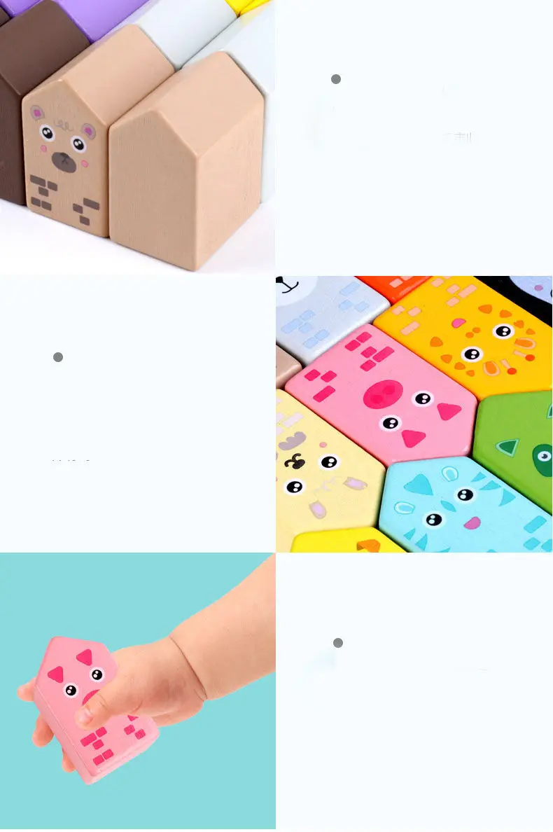 12 шт. детская деревянная игрушка в виде животного | Игрушки и хобби