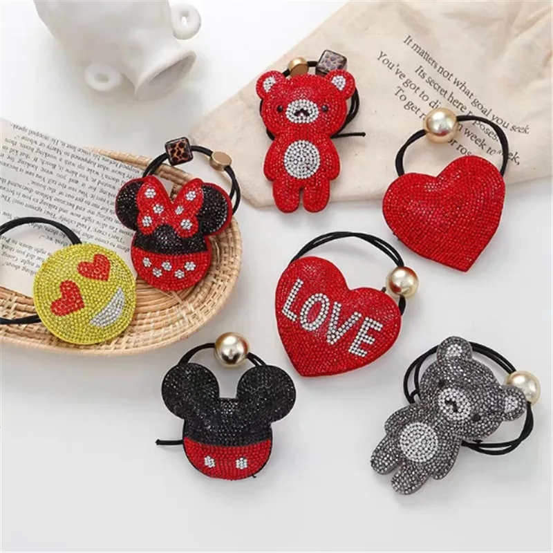 Новогоднее украшение для волос красная веревка головы мышки милый медведь