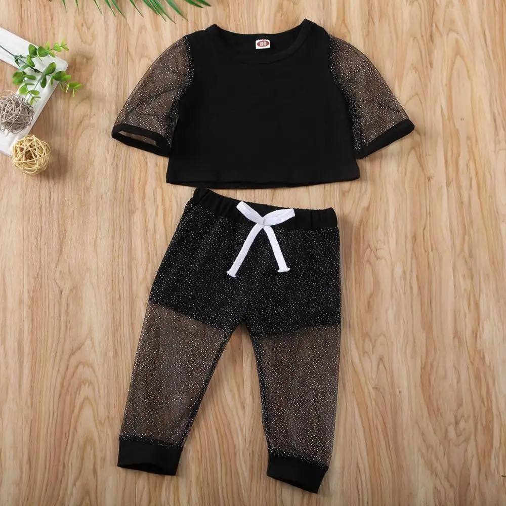 2020 Модные наборы детской одежды для маленьких девочек От 1 до 5 лет кружевные