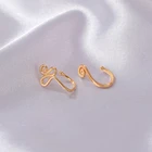 1 шт Панк с защитой от проколов нос кольцо для Для женщин u-образный провод спираль поддельный Пирсинг зажим для носа манжеты ноздрей, серьги, ювелирное изделие для тела, подарки