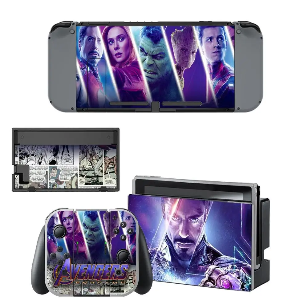 Мстители: эндмейд переключатель наклейка на кожу Обложка для nintendo Switch полный