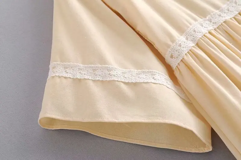 Платье женское в стиле бохо винтажное кружевное льняное хлопковое мини-платье