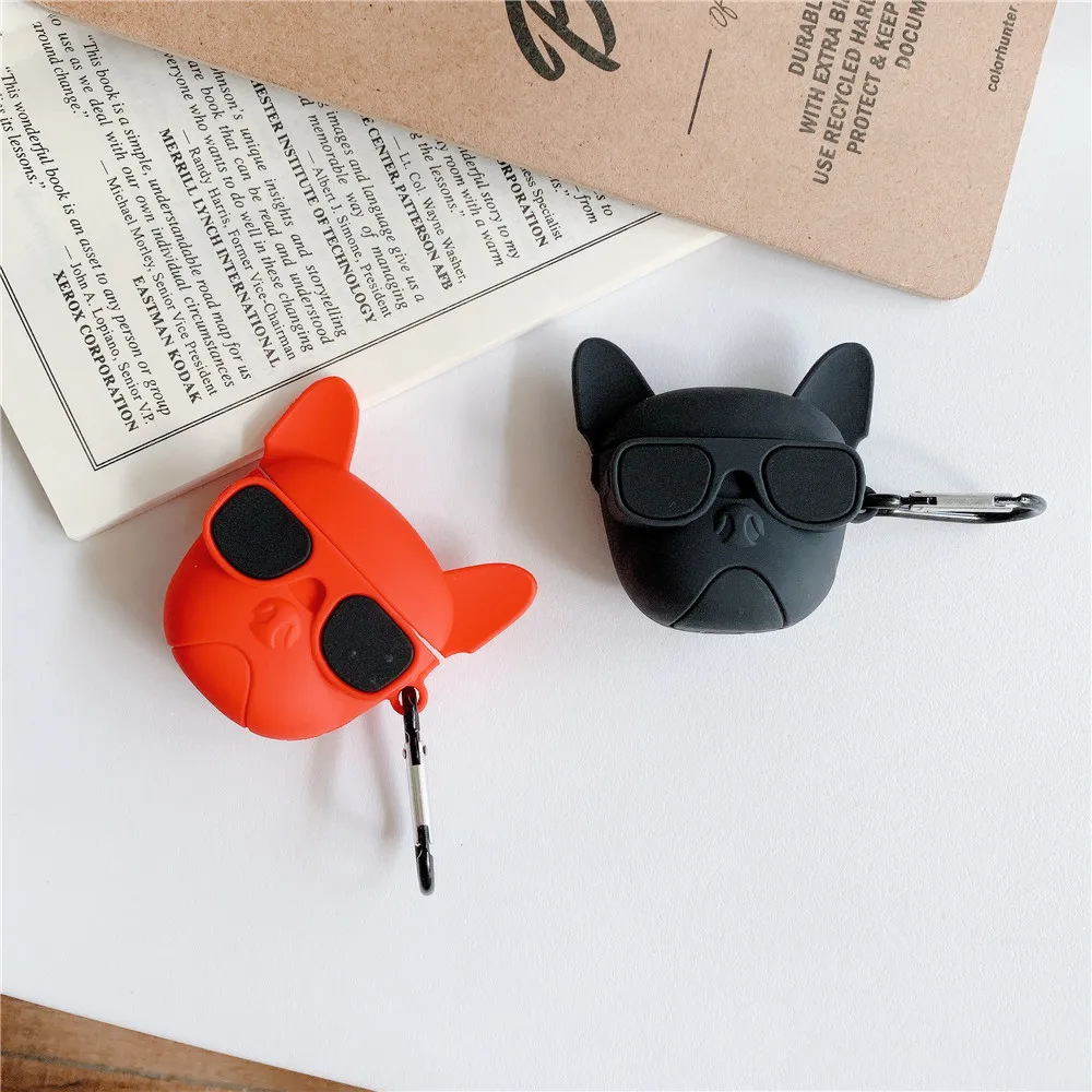 Модный чехол с французскими наушниками Jarre Aerobull Bulldog для Apple Airpods 2 1 Беспроводная
