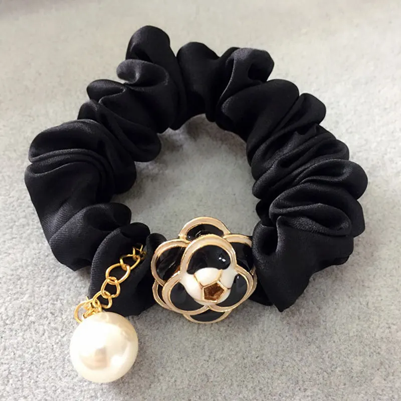 Новые камелии лента для волос с кисточкой жемчуг модная резинка аксессуары