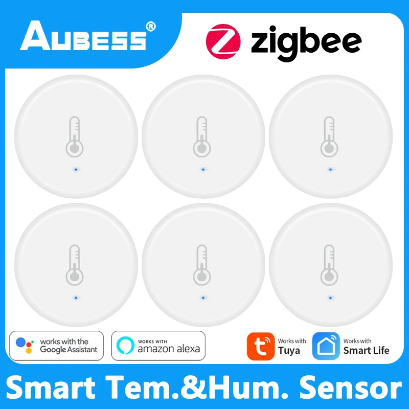 

Aubess Smart ZigBee Temperature Humidity Sensor Outdoor Indoor Hygrometer Thermometer For Tuya Smart Life App Alexa Google Home