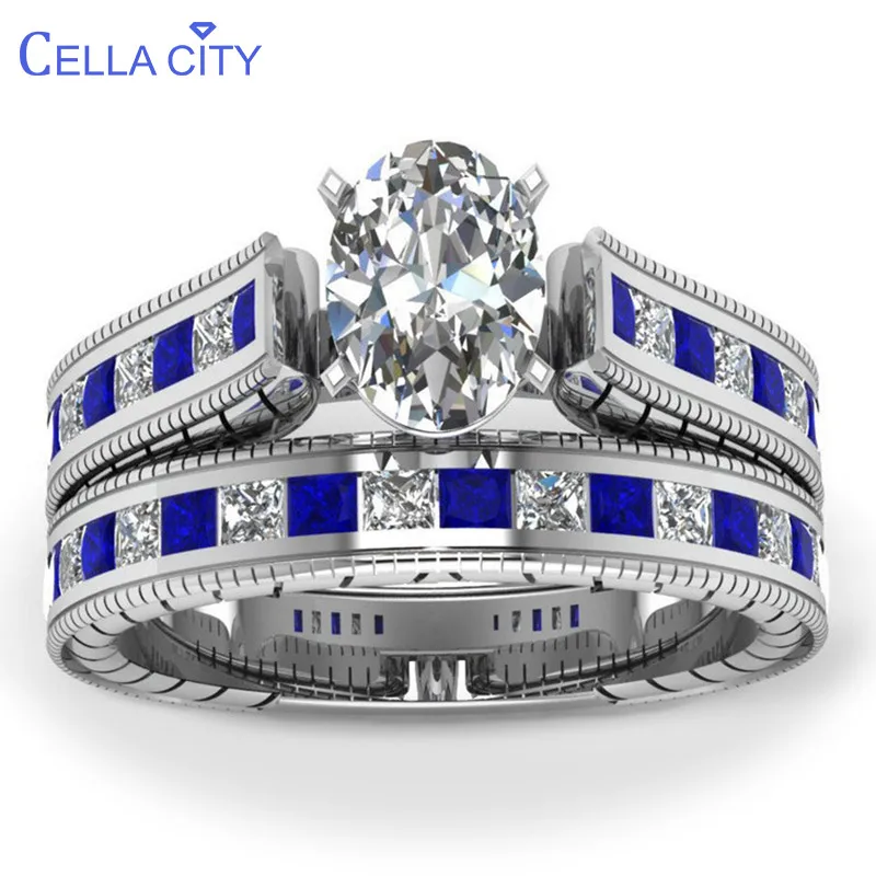 Cellacity классическое 925 Серебряное кольцо для очаровательных женщин с 7*9 мм
