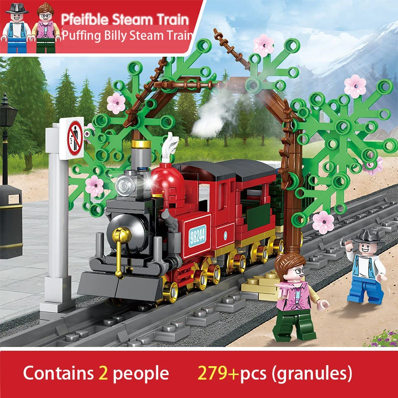 Городской поезд строительные блоки модель собранные детские игрушки 5 10 лет KAZI