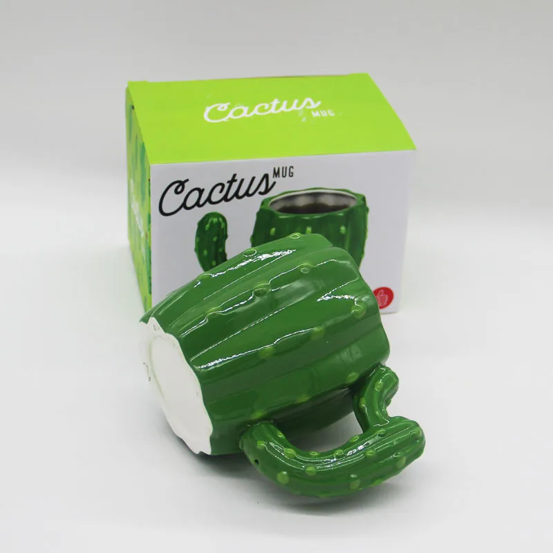 Симпатичная керамическая чашка С КАКТУСОМ домашняя креативная для пары завтрака