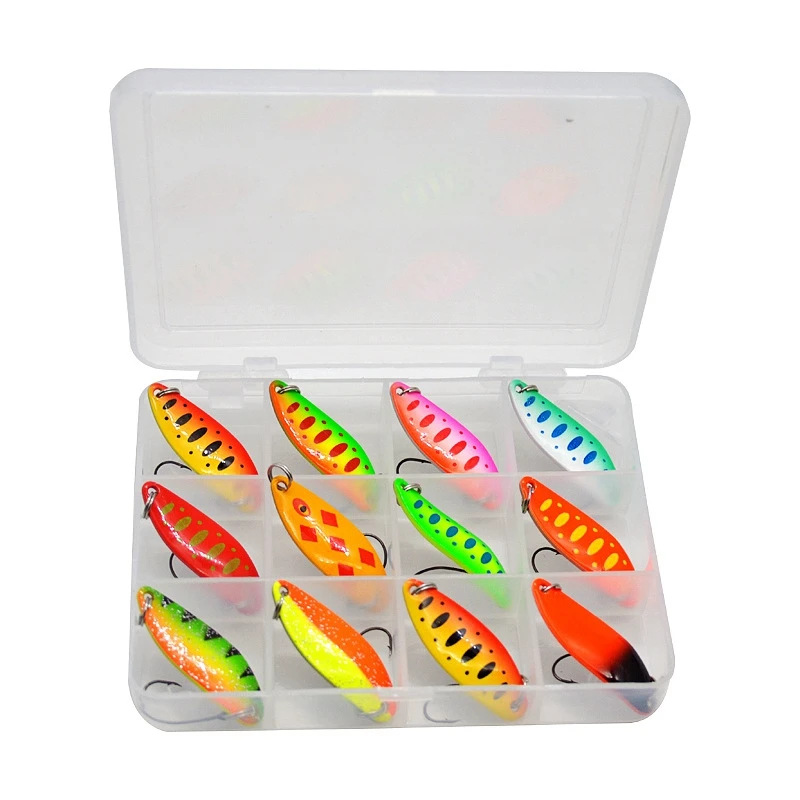 

12Pcs Ultra Light 3.5G Trout Spinners Fishing Bait Fishing Lures Trouted Artificial Baits Tackle Set Fishing Accessories