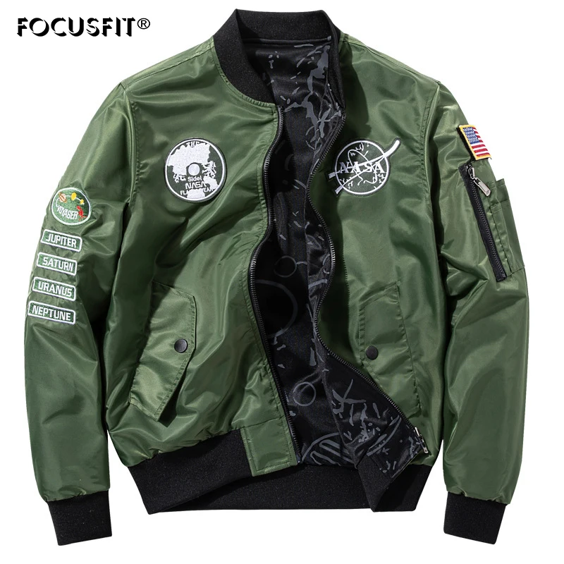

Men's Autumn New Jacket Casual Jacket Men's Youth Korean Version of The Double-sided Pilot Plus Fat Plus Size Men's Clothing