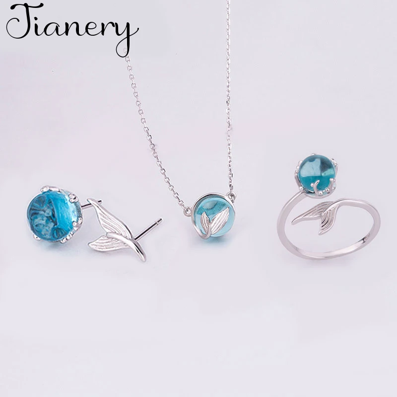 Новое поступление модные ожерелья с рыбьим хвостом русалки кольца кулоном