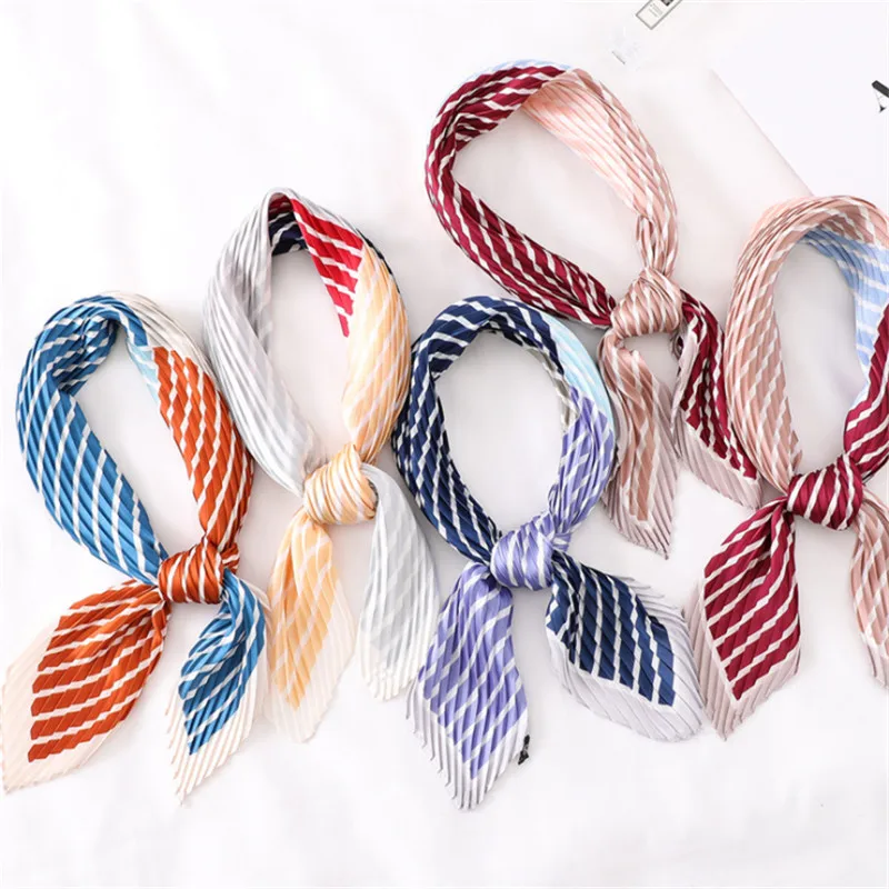 55*55 см плиссированный небольшой квадратный шелковый шарф шейный платок