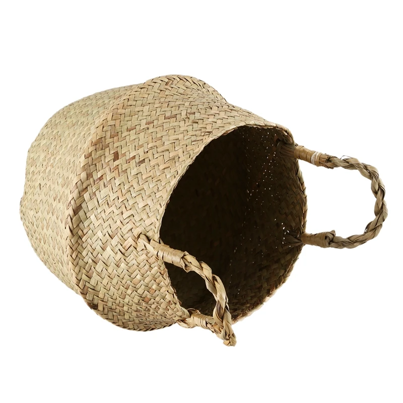 Seagrass плетеная корзина из ротанга Складная висячая Цветочная горшка плантатор