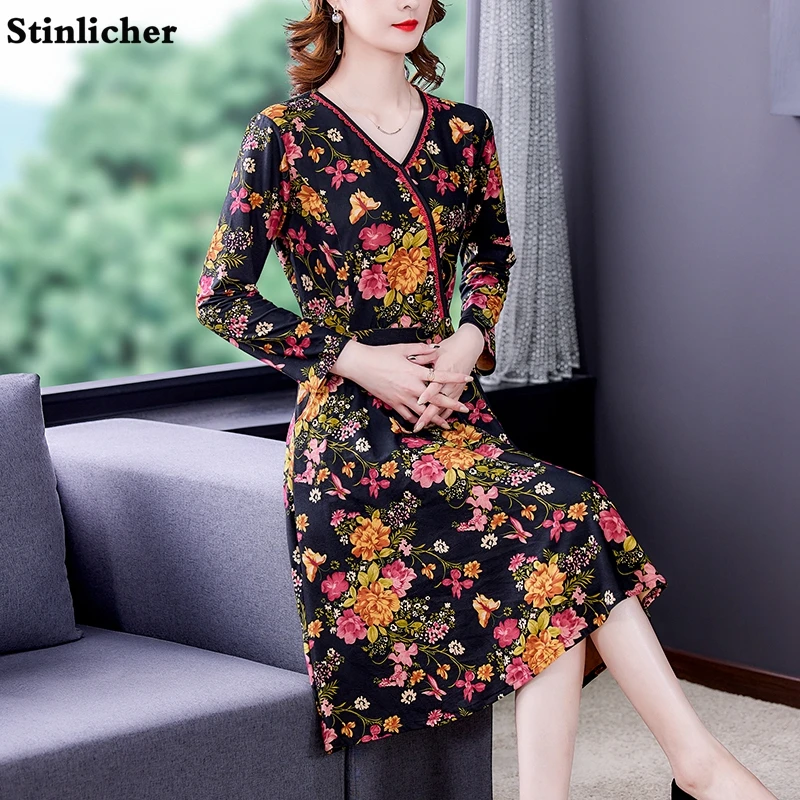 

Женское кружевное платье с длинным рукавом, вечерние нным рукавом и V-образным вырезом